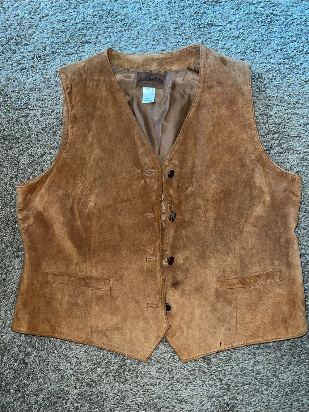 Pendleton Brown Suede Leather Vest